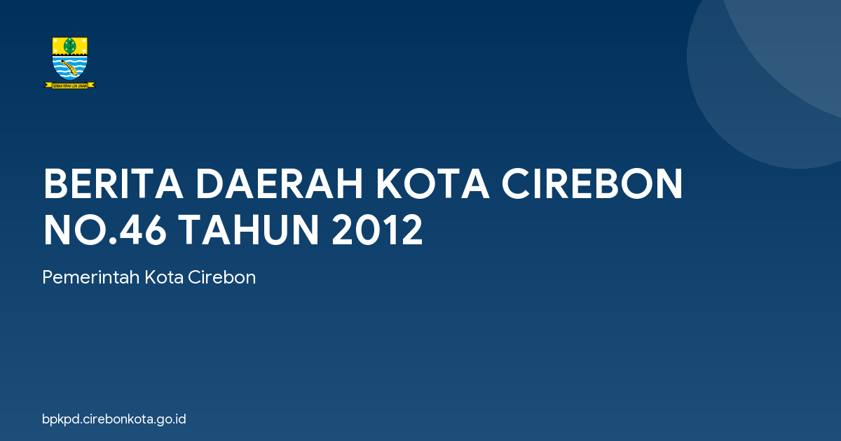 BERITA DAERAH KOTA CIREBON NO.46 TAHUN 2012