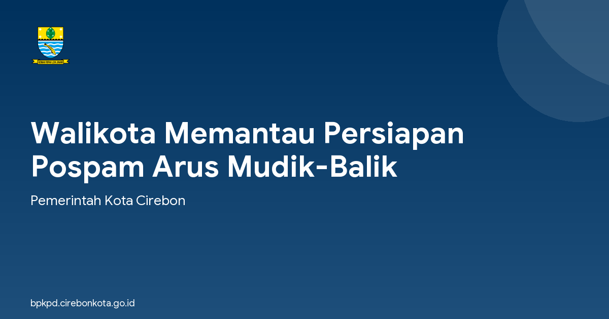 Walikota Memantau Persiapan Pospam Arus Mudik-Balik